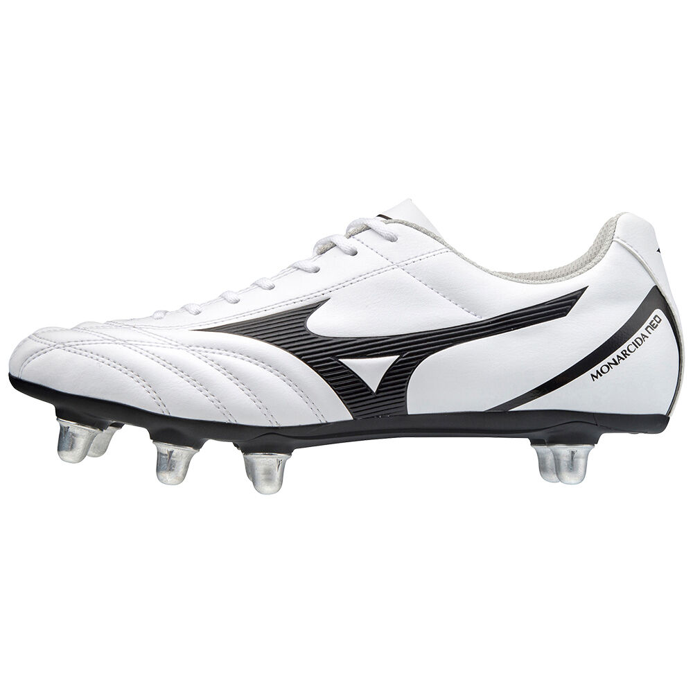 Botas Rugby Mizuno Monarcida Neo Rugby SI - Homem - Branco/Pretas/Vermelhas - EWZLB2501